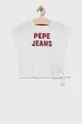 λευκό Παιδικό βαμβακερό μπλουζάκι Pepe Jeans Για κορίτσια