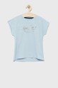 Pepe Jeans t-shirt bawełniany dziecięcy nadruk niebieski PG502858.516