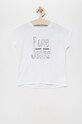 Pepe Jeans t-shirt bawełniany dziecięcy Kaela aplikacja biały PG502860.800