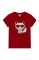 czerwony Karl Lagerfeld t-shirt dziecięcy Z15353.114.150 Dziewczęcy