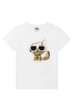 biały Karl Lagerfeld t-shirt dziecięcy Z15358.114.150 Dziewczęcy