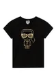 czarny Karl Lagerfeld t-shirt dziecięcy Z15359.114.150 Dziewczęcy