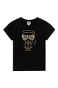 czarny Karl Lagerfeld t-shirt dziecięcy Z15359.156.162 Dziewczęcy