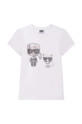 biały Karl Lagerfeld t-shirt dziecięcy Z15361.114.150 Dziewczęcy