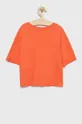 Детская хлопковая футболка Levi's оранжевый