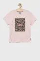 ροζ Παιδικό βαμβακερό μπλουζάκι Vans Για κορίτσια