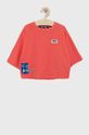 koralowy Fila t-shirt bawełniany dziecięcy Dziewczęcy