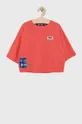oranžna Otroška bombažna kratka majica Fila Dekliški