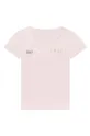 różowy Michael Kors t-shirt bawełniany dziecięcy R15110.102.108 Dziewczęcy