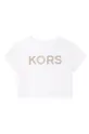 bela Michael Kors bombažna otroška majica Dekliški