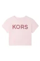 rózsaszín Michael Kors gyerek pamut póló Lány