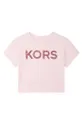 roza Otroška bombažna kratka majica Michael Kors Dekliški