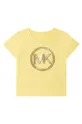 żółty Michael Kors t-shirt bawełniany dziecięcy R15113.102.108 Dziewczęcy
