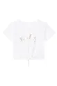 белый Детская хлопковая футболка Michael Kors Для девочек