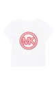 biały Michael Kors t-shirt bawełniany dziecięcy R15117.102.108 Dziewczęcy