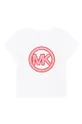 bela Otroška bombažna kratka majica Michael Kors Dekliški