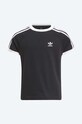 Otroška bombažna kratka majica adidas Originals 3STRIPES TEE Okrogel črna H31182