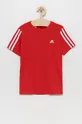 crvena Dječja pamučna majica kratkih rukava adidas Performance Dječji