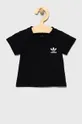 чорний adidas Originals - Дитяча бавовняна футболка HC1915 Дитячий
