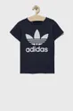 granatowy adidas Originals T-shirt bawełniany dziecięcy HC9601 Dziecięcy