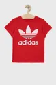 czerwony adidas Originals t-shirt bawełniany dziecięcy HC9586 Dziecięcy