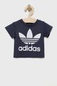 tmavomodrá Detské bavlnené tričko adidas Originals HE2190 Detský