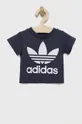 granatowy adidas Originals t-shirt bawełniany dziecięcy HE2190 Dziecięcy