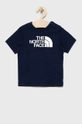 granatowy The North Face t-shirt bawełniany dziecięcy Dziecięcy