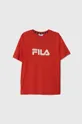 czerwony Fila t-shirt bawełniany dziecięcy Dziecięcy
