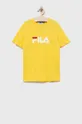 żółty Fila t-shirt bawełniany dziecięcy Dziecięcy