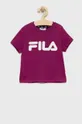 różowy Fila t-shirt bawełniany dziecięcy Dziecięcy