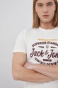 beżowy Premium by Jack&Jones T-shirt bawełniany