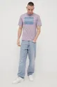 Bavlnené tričko Jack & Jones fialová