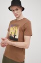 Pamučna majica Jack & Jones 12200159 smeđa SS22