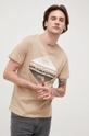 Jack & Jones t-shirt bawełniany beżowy