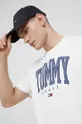 biały Tommy Jeans T-shirt bawełniany DM0DM12550.PPYY