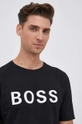 czarny Boss T-shirt bawełniany Athleisure 50463578