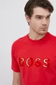 czerwony Boss T-shirt bawełniany 50462724