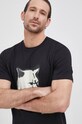 Boss Tricou din bumbac negru 50465385