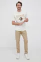 Tommy Hilfiger T-shirt bawełniany beżowy