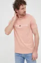 ružová Bavlnené tričko Tommy Hilfiger