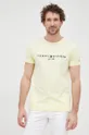 κίτρινο Βαμβακερό μπλουζάκι Tommy Hilfiger