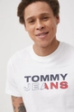 bijela Pamučna majica Tommy Jeans