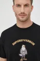 čierna Bavlnené tričko Emporio Armani