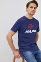 granatowy Desigual t-shirt bawełniany 22SMTK05 Męski