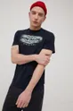 tmavomodrá Bavlnené tričko Tom Tailor Pánsky