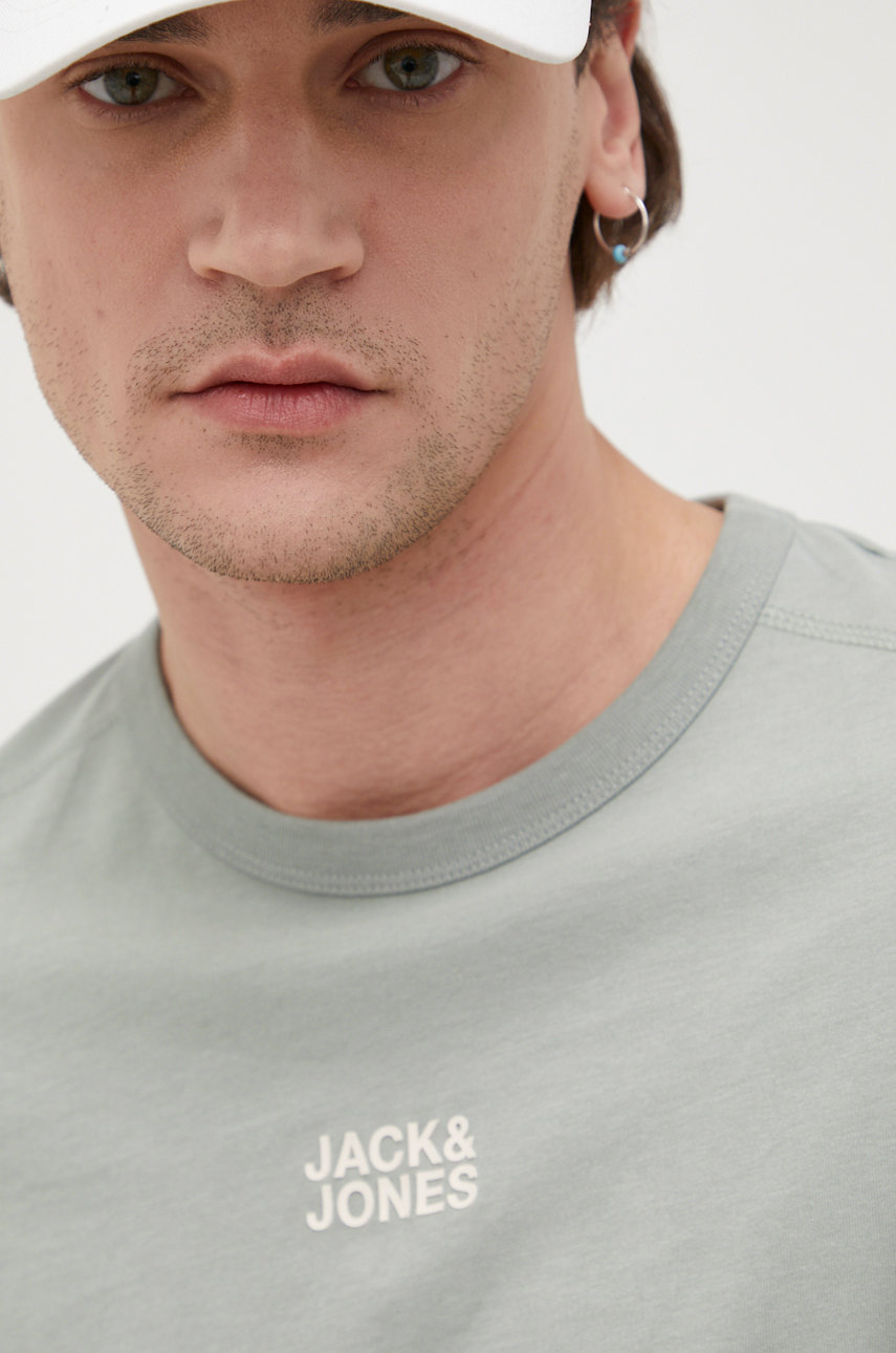 szürke Jack & Jones pamut póló