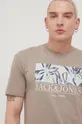 Βαμβακερό μπλουζάκι Jack & Jones γκρί