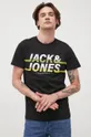 μαύρο Jack & Jones - Βαμβακερό μπλουζάκι Ανδρικά