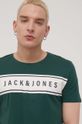stalowy zielony Jack & Jones t-shirt bawełniany
